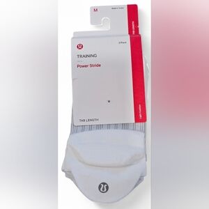 lululemon athletica white/grey Training Power Stride Socks - 3 Pack, New.